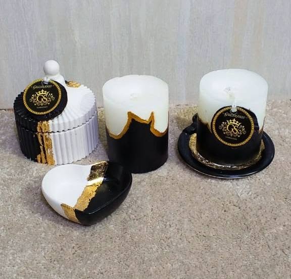 Gold Foil Candle Set - Gulshahis (Image 3)