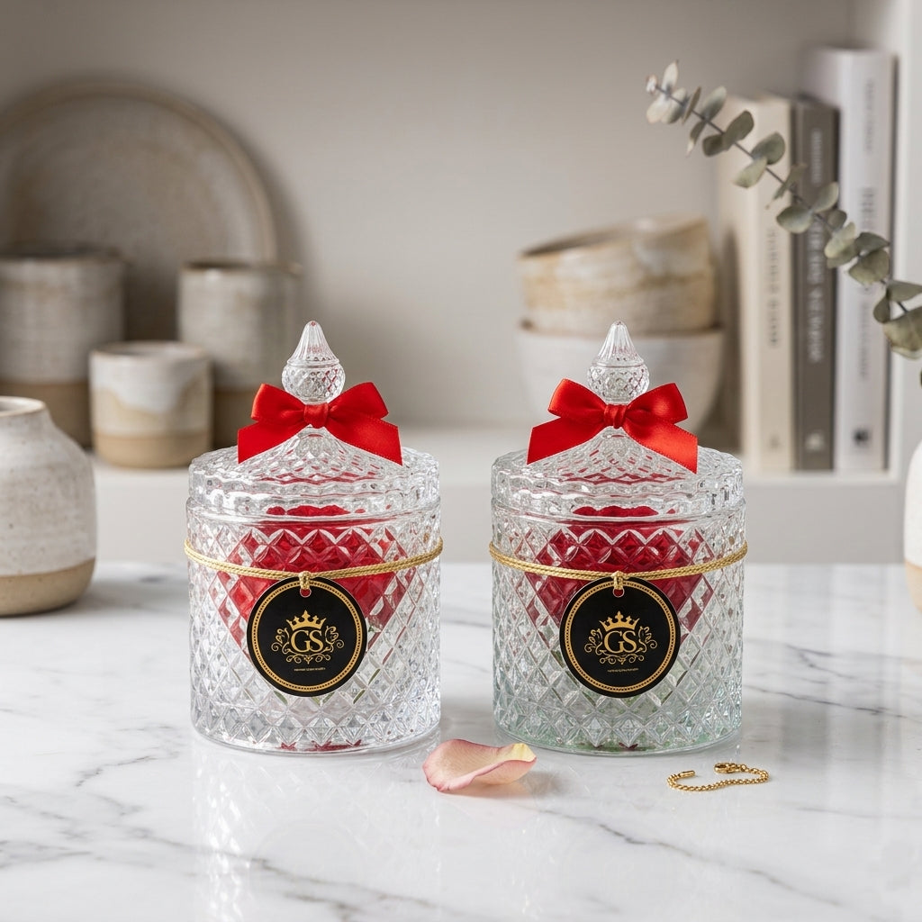 Set of 2 Crystal Candle Set