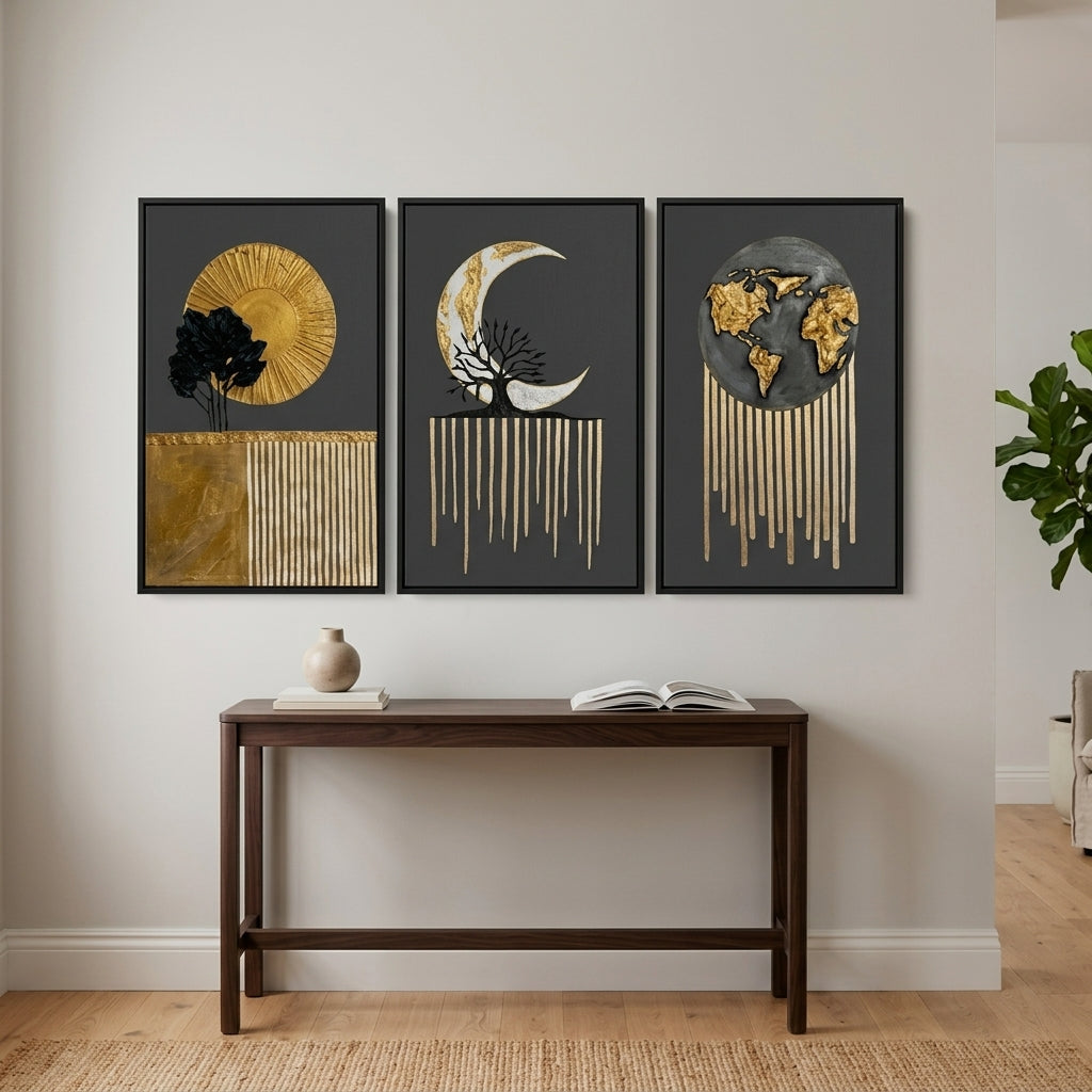 Marble Textured Hand-Painted Canvas