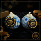 Pair of Blue Pottery Candle Set