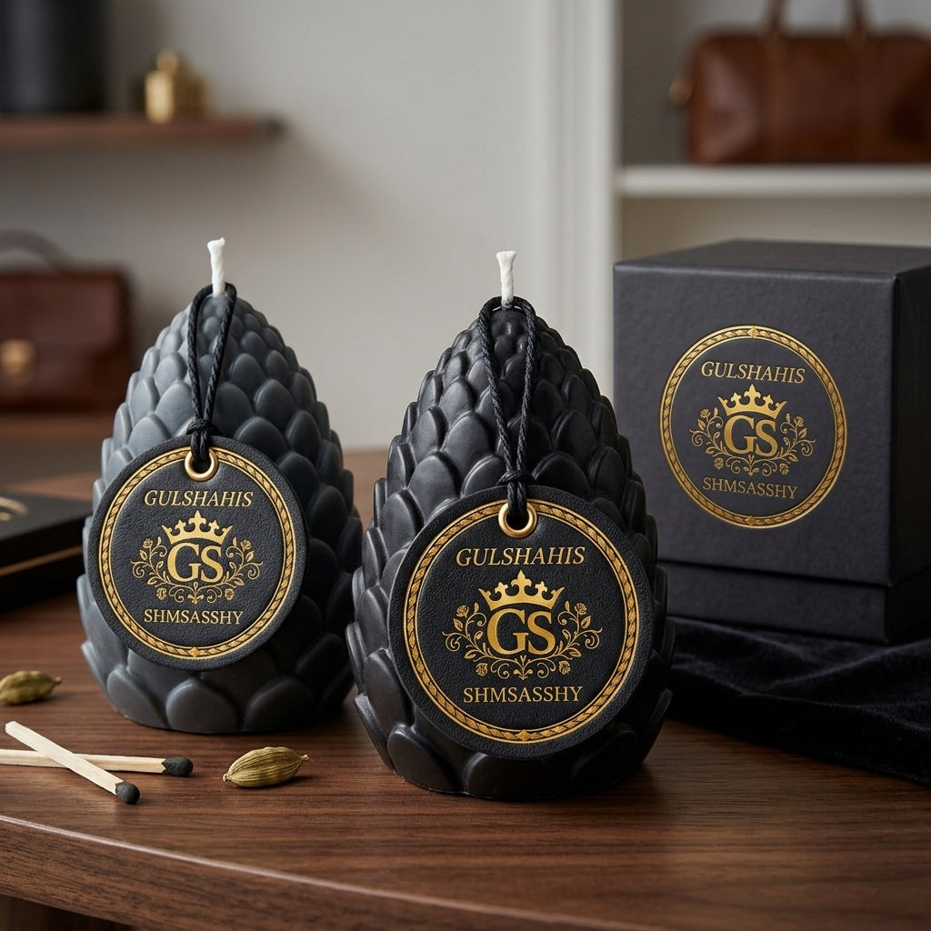 Pair of Pine Cone Candle Set