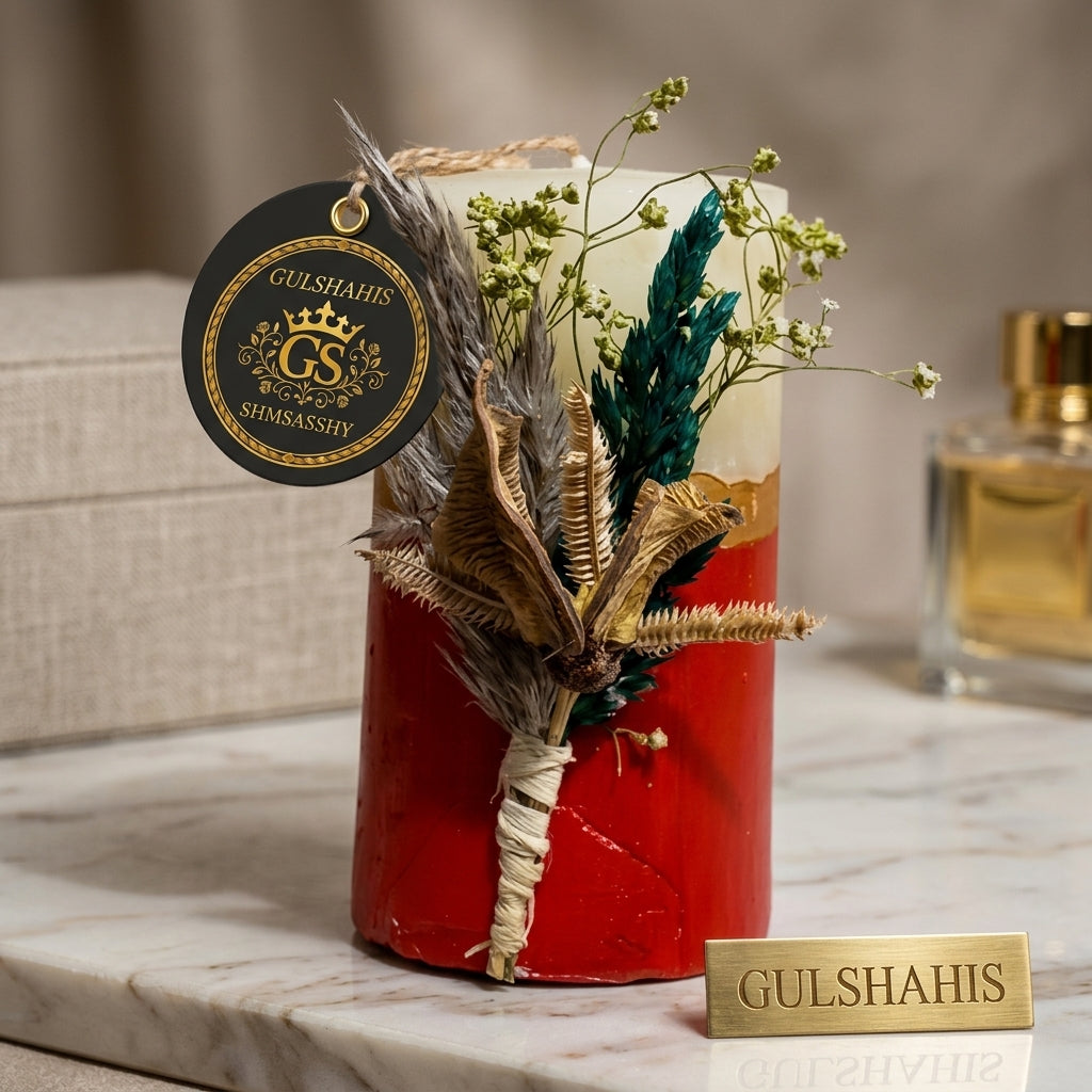 Pair of Pampas Grass Candle Set