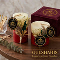 Pair of Pampas Grass Candle Set