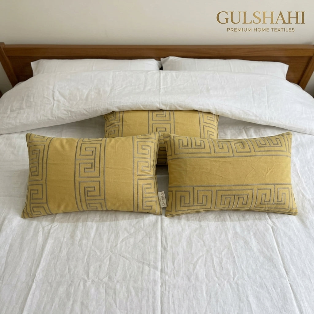 Set of 3 Embroidered Cushion Cover Set 3