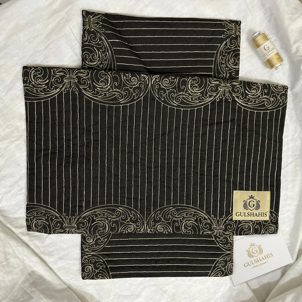 Set of 2 Embroidered Cushion Cover Set